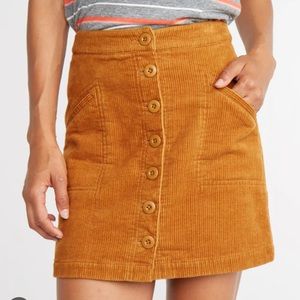 Marine layer Maxine brown corduroy mini skirt